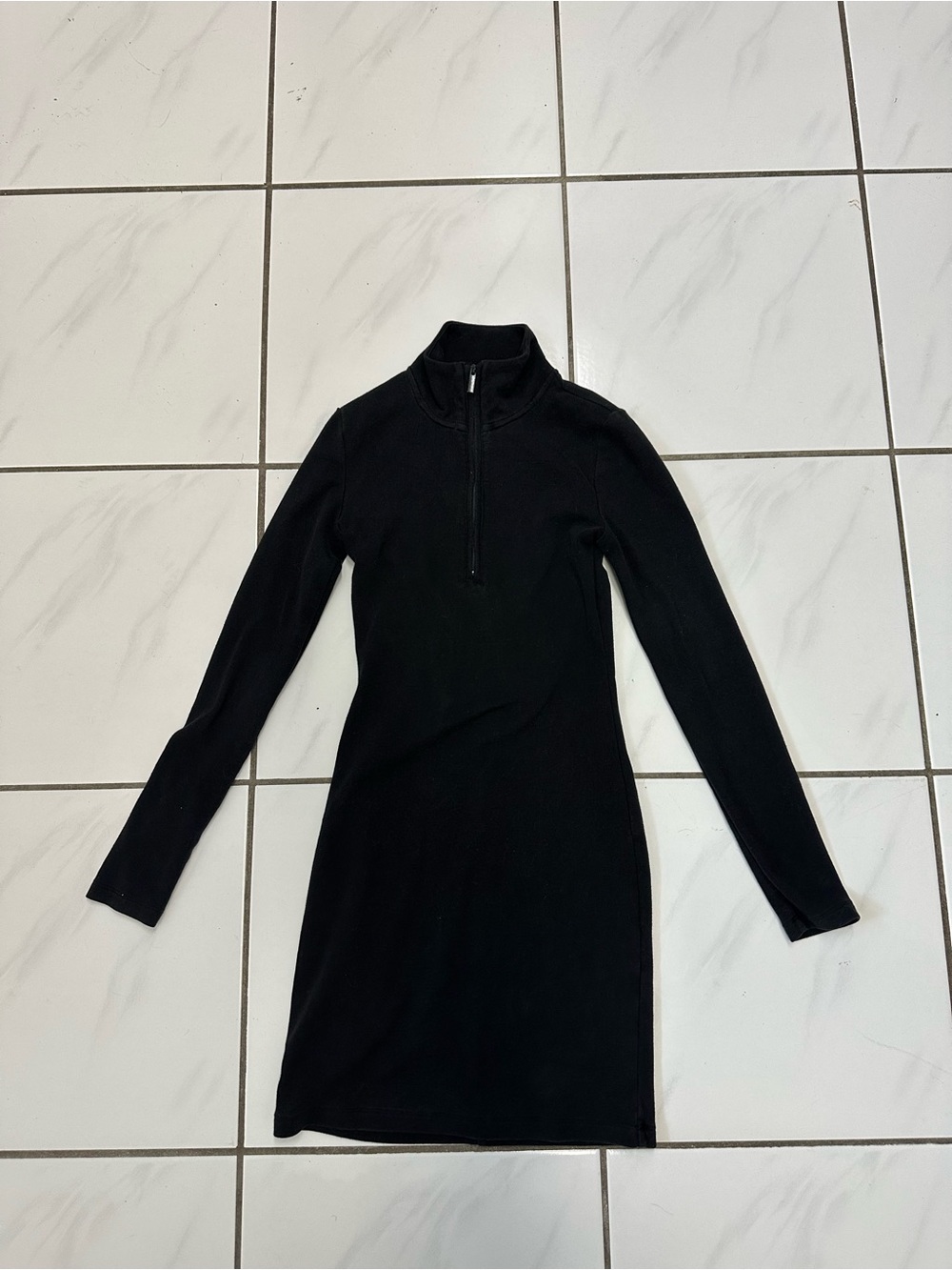 Sunday Best Aritzia Black Long Sleeve Quarter Zip Mini Dress 2XS